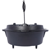 Cast Iron Camp Dutch Oven with Legs and Skillet Lid
