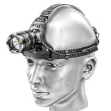 Rechargeable Long-Range LED Head Torch, 20 W, 200–500 m Beam
