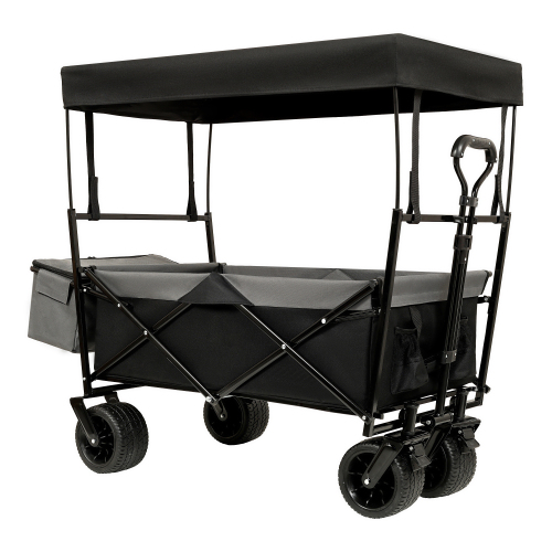 Collapsible Camping Wagon with Canopy – 480 lb, 7 in All-Terrain Wheels