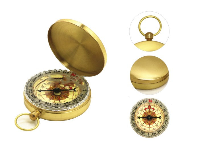 Metal Flip-Lid Pocket Compass for Hiking and Camping