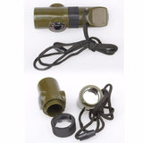 Seven-In-One Survival Whistle with Compass and Torch