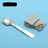 Folding Camping Spoon and Fork in Stainless Steel