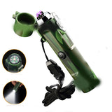 Waterproof Pulse Lighter with Compass & Three-Speed Torch
