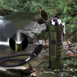 Waterproof Pulse Lighter with Compass & Three-Speed Torch