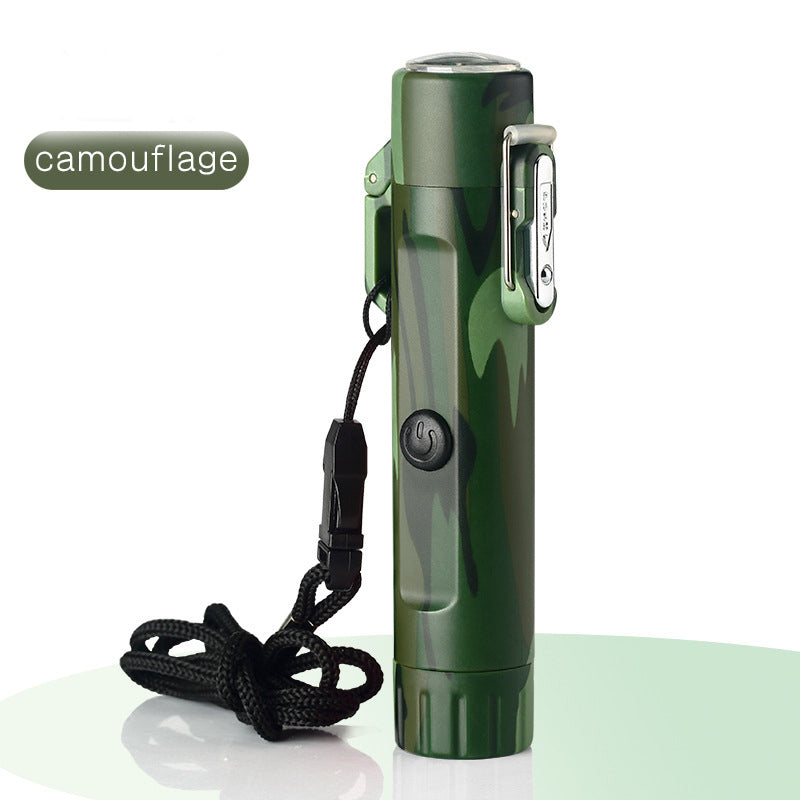 Waterproof Pulse Lighter with Compass & Three-Speed Torch