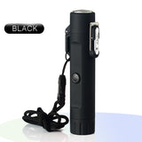 Waterproof Pulse Lighter with Compass & Three-Speed Torch