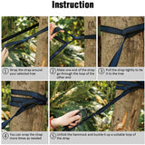 Parachute Nylon Camping Hammock with Carabiners & Tree Straps