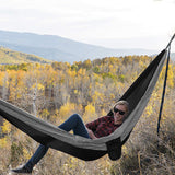 Parachute Nylon Camping Hammock with Carabiners & Tree Straps