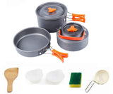 Portable Aluminium Camping Cookware Set with 1.1L Teapot