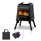 Portable Wood-Burning Camp Stove – Detachable Wrought Iron Panels