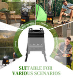 Portable Wood-Burning Camp Stove – Detachable Wrought Iron Panels