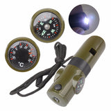 Seven-In-One Survival Whistle with Compass and Torch