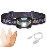 USB Rechargeable Motion Sensor Head Torch with Three Modes