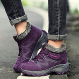 Women's Waterproof Hiking Shoes with Non-Slip PU Soles