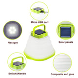 Collapsible Solar Camping Lantern, IP68 Waterproof USB Rechargeable