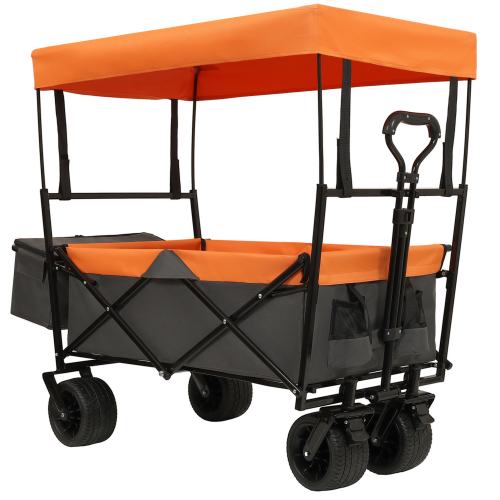 Collapsible Camping Wagon with Canopy – 480 lb, 7 in All-Terrain Wheels