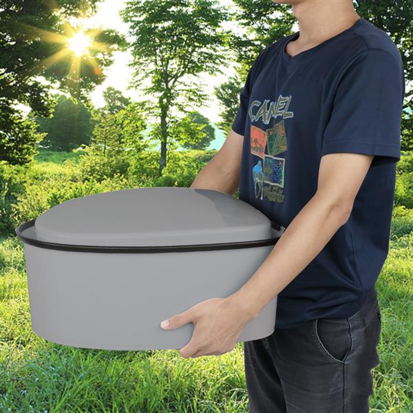 Portable Camping Toilet with Non-Slip Mat – Grey