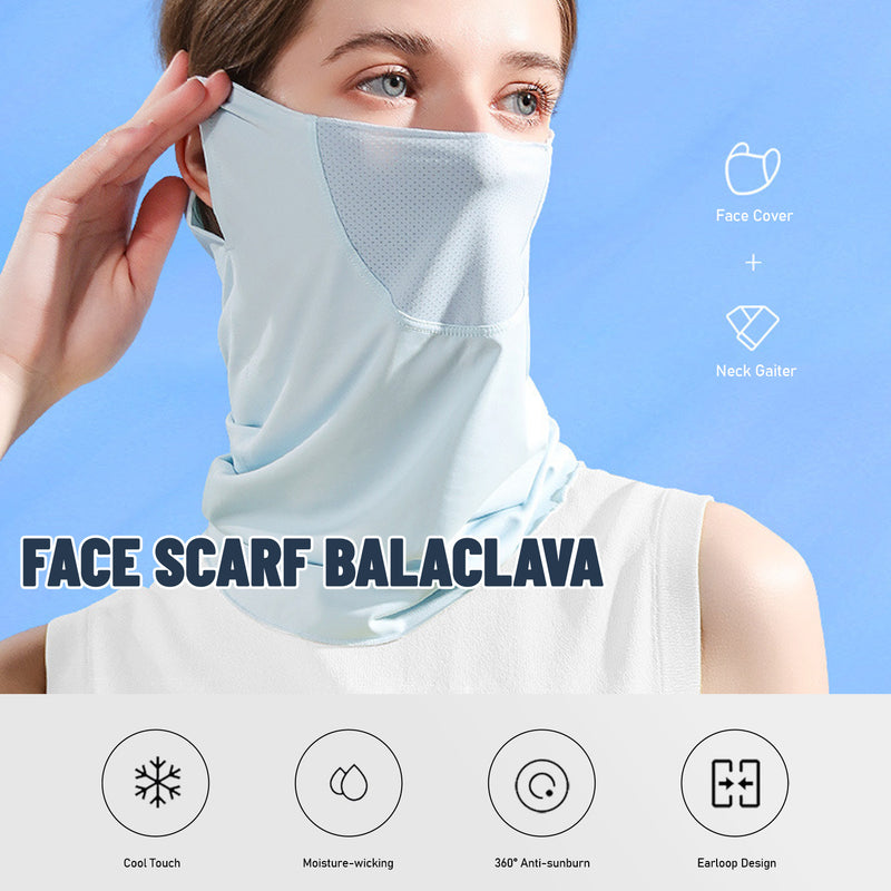 Breathable UV Face and Neck Gaiter with Ear Loops