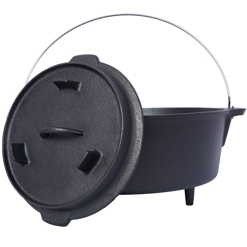 Cast Iron Camp Dutch Oven with Legs and Skillet Lid