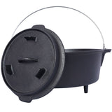 Cast Iron Camp Dutch Oven with Legs and Skillet Lid