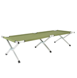 Folding Aluminium Camp Cot with Carry Bag – Army Green