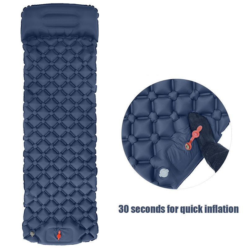 Inflatable Camping Sleeping Mat with Built-In Pump