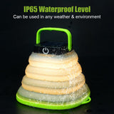 Collapsible Solar Camping Lantern, IP68 Waterproof USB Rechargeable