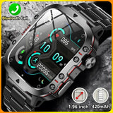 2024 New Rugged Military Fitness Smart Watch Men For Android 3ATM Waterproof Sport AI Voice Calling Outdoor