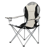 Folding Camping Chair – Grey Frame, Off-White