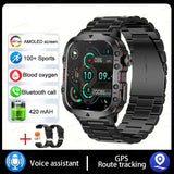 2024 New Rugged Military Fitness Smart Watch Men For Android 3ATM Waterproof Sport AI Voice Calling Outdoor