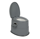 Portable Camping Toilet with Non-Slip Mat – Grey