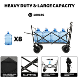 Collapsible Camping Wagon with Canopy – 480 lb, 7 in All-Terrain Wheels