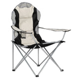 Folding Camping Chair – Grey Frame, Off-White