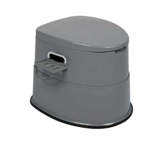 Portable Camping Toilet with Non-Slip Mat – Grey