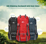 Outdoor Camping Backpack with Rain Cover 60L