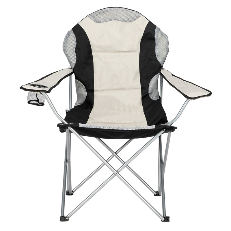 Folding Camping Chair – Grey Frame, Off-White
