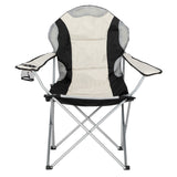 Folding Camping Chair – Grey Frame, Off-White