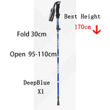 Outdoor Fold Trekking Pole Camping Portable Walking Hiking Stick