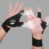 Night Light Waterproof Gloves with LED Flashlight Rescue Tool