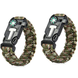 2 Pcs Emergency Bracelets Tactical Survival Gear with Compass Scraper