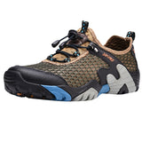Summer Breathable Men Hiking Shoes Suede + Mesh Outdoor Men Sneakers