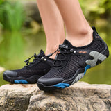 Summer Breathable Men Hiking Shoes Suede + Mesh Outdoor Men Sneakers