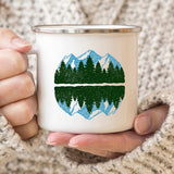 Mountain Enamel Wanderlust Camping Mug